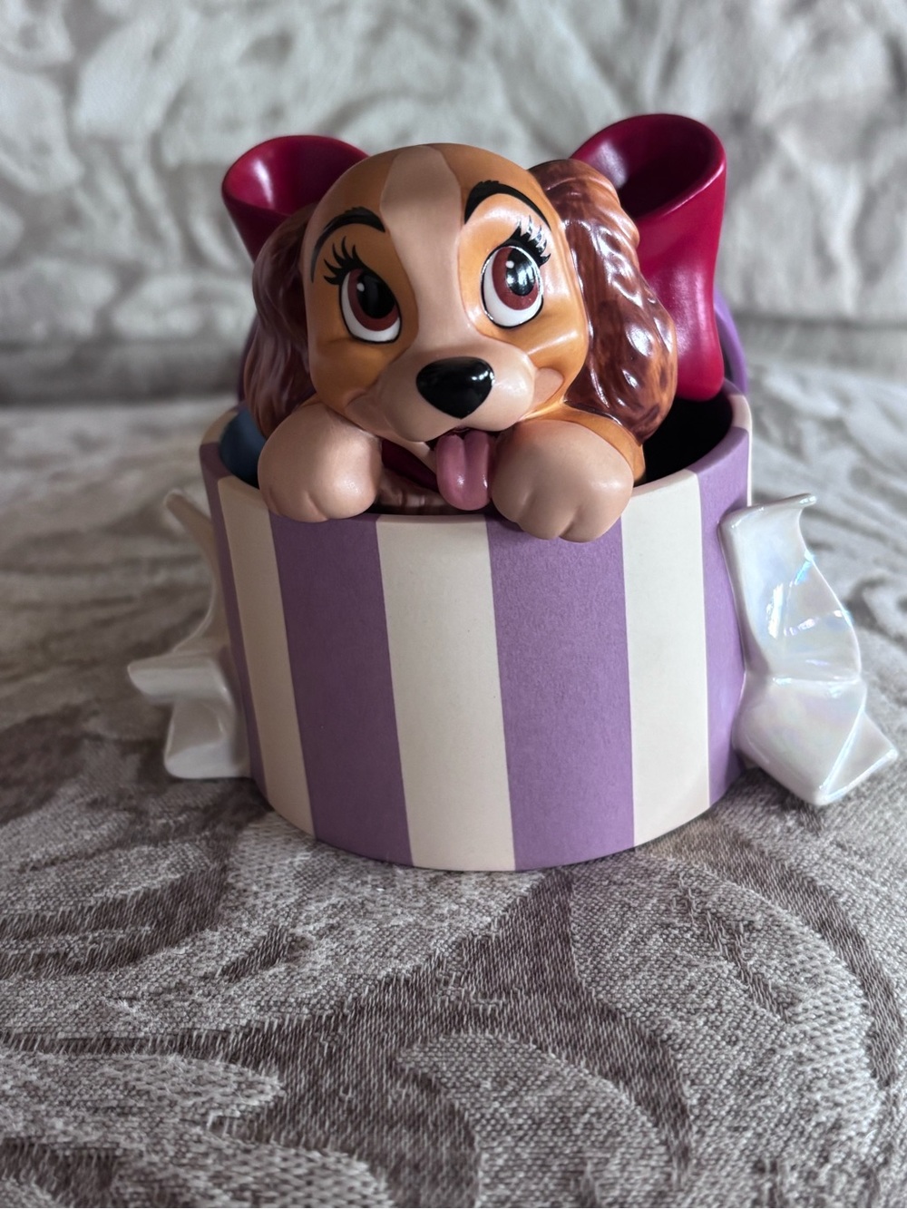 Disney Lady and the Tramp Purple and White Collectible Trinket Box